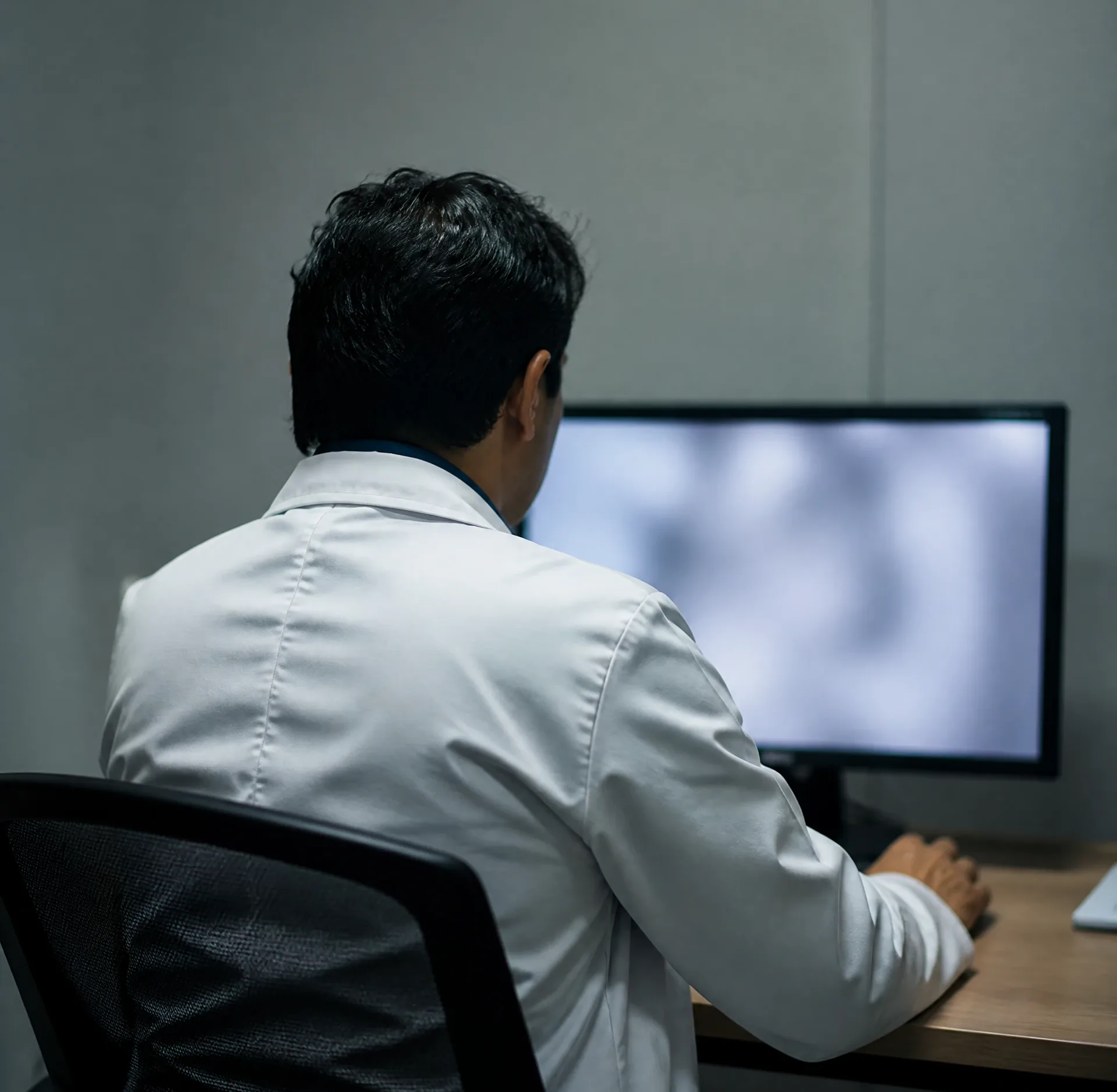 Cardiólogo estudiando el corazón para localizar el origen de una embolia
